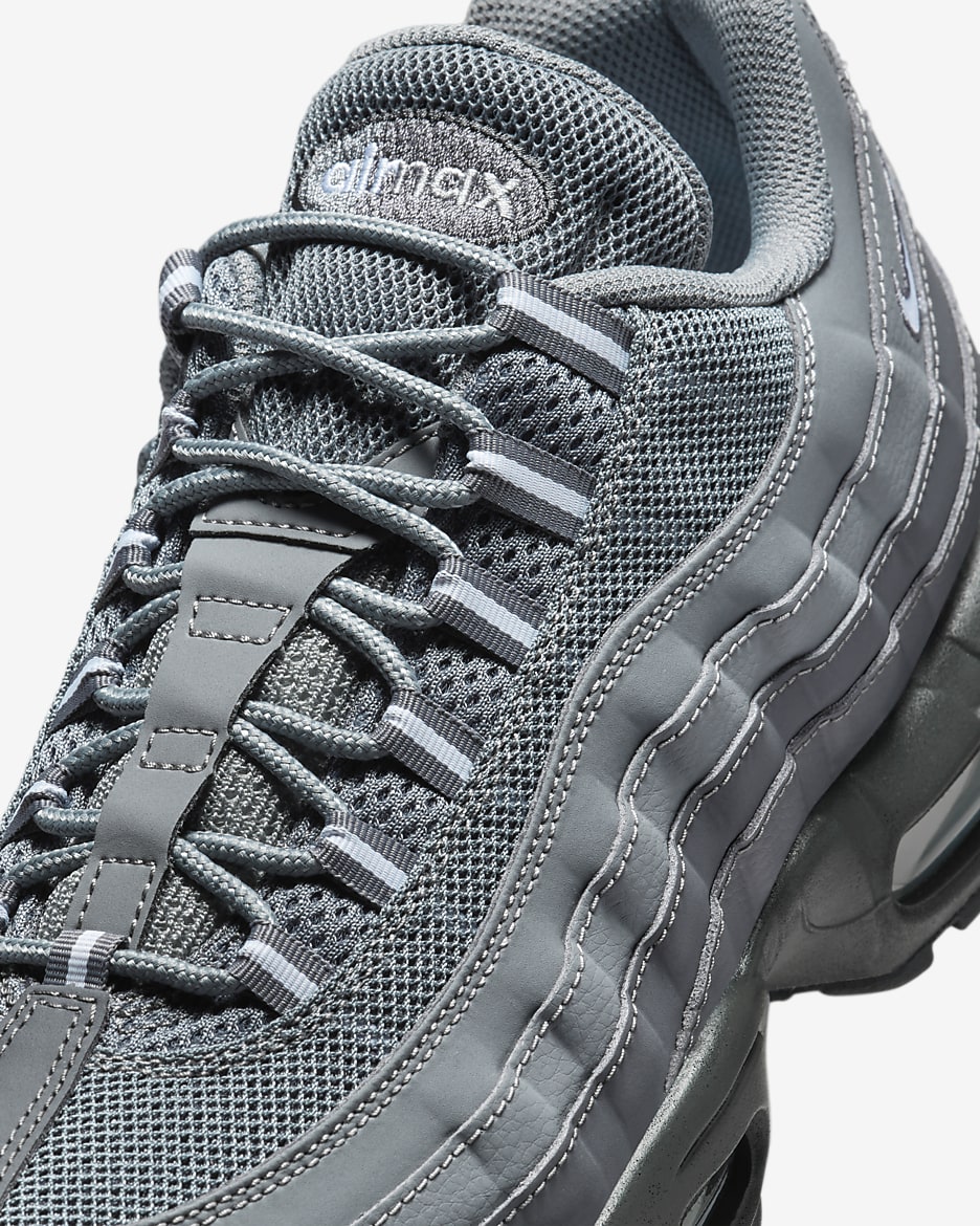 Nike air max 95 grey and white best sale